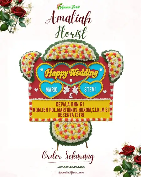 Papan Bunga Pernikahan Langgam